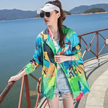 Маскирующая Солнцезащитная одежда Женская Лето 2022 Новое Тонкое покрытие против ультрафиолета Корейская версия солнцезащитной одежды