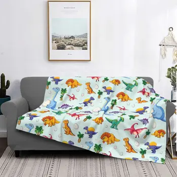 Милые одеяла с динозаврами, Бархатные Весенне-осенние трицератопсы, Многофункциональные мягкие пледы для постельных принадлежностей, покрывала для диванов