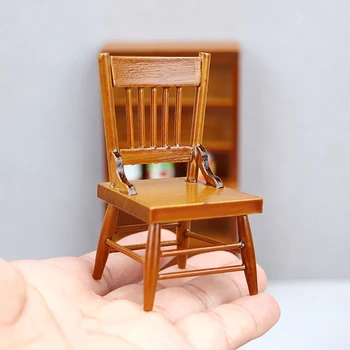 Миниатюрные стулья для кукольного домика 1:12, высокий стул, модель мебели для дома, декор, игрушки, аксессуары для кукольного домика