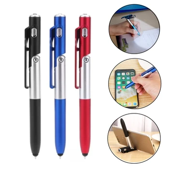 Многофункциональная шариковая ручка со светодиодной подсветкой, складной держатель для телефона и стилус для ночного чтения, канцелярские ручки для школьников и офиса
