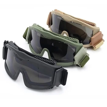 Мужские военные баллистические очки для CS Wargame на открытом воздухе, защитные очки для охоты на лягушек, тактические солнцезащитные очки с 3 линзами