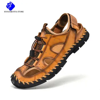Мужские сандалии Лето 2023 Новые мужские сандалии большого размера Модные сандалии для мужчин Повседневные кроссовки Уличные пляжные водные тапочки Сандалии