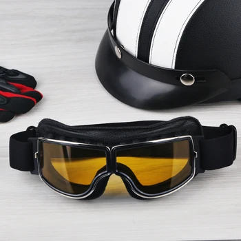 Мужской мотоциклетный шлем, очки, Ретро мотоциклетные очки, уличный кожаный велосипед, велосипедные лыжные очки, очки для мотоцикла