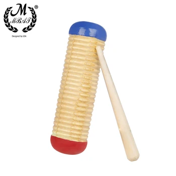 Музыкальный инструмент M MBAT, детская деревянная ударная трубка, детские музыкальные игрушки Rhythm Guiro, Orff, Игрушки для раннего развития детей.