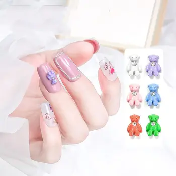 Мультяшный милый бриллиантовый медведь Украшения для ногтей 3D украшения для ногтей DIY орнамент для ногтей Аксессуары для маникюра