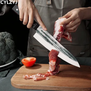 Мясницкий Нож Сербский Нож Шеф-Повара Для Нарезки Ломтиками Кованый Обвалочный Нож Кухонный Нож Для Разделки Мяса Из Нержавеющей Стали Инструменты Для Приготовления пищи