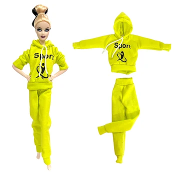 НОВЫЙ 1 комплект спортивной одежды с капюшоном, повседневная одежда, повседневный наряд, костюм для йоги, аксессуары для кукольного домика для куклы Барби, спортивная одежда, детские игрушки