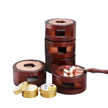 Набор восковых печатей, плита с деревянной восковой грелкой, набор ложек для плавления, креативная винтажная свеча-ложка для печки 3