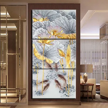 Настенное искусство, модульный холст, HD-принты, плакаты, картины для домашнего декора, 3 части, абстрактные рамки для картин Lotus Art