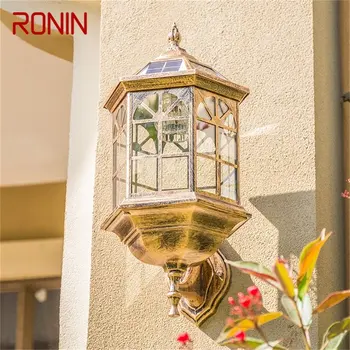 Настенный светильник RONIN Outdoor Solar в стиле ретро, светодиодный Водонепроницаемый классический светильник-бра для украшения крыльца дома