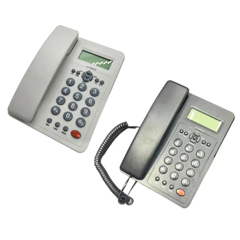 Настольный проводной телефон для домашнего стационарного телефона с большими кнопками, калькулятор идентификации вызывающего абонента, ЖК-дисплей