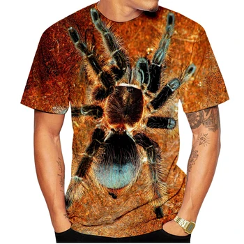 Новая модная мужская женская футболка с 3D-принтом, забавная футболка с пауком, повседневная футболка унисекс, топы с коротким рукавом