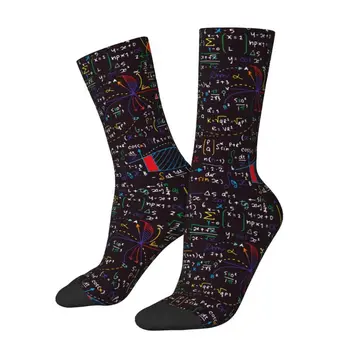 Новинка, мужские носки с красочным математическим дизайном, Унисекс, Удобные теплые носки с 3D-печатью, подарок для учителя естествознания
