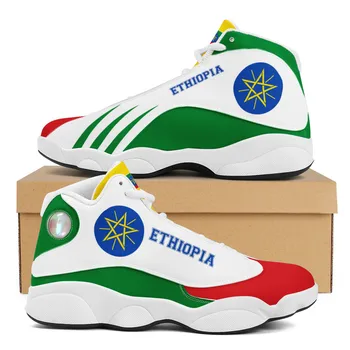 Новые подростковые повседневные кроссовки с принтом флага Эфиопии, модные дизайнерские уютные баскетбольные кроссовки, уличные мужские нескользящие прочные кроссовки для бега