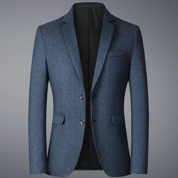 Новый высококачественный весенне-осенний мужской блейзер, пальто, повседневные мужские костюмы, куртки, модные однотонные блейзеры, мужские большие размеры M-4XL