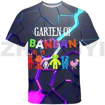 Новый дизайн Garten of BanBan 2, Мужская Одежда с коротким рукавом, Детская Футболка с Аниме Harajuku, Футболка Оверсайз, 3D Хип-Хоп, Уличные Футболки