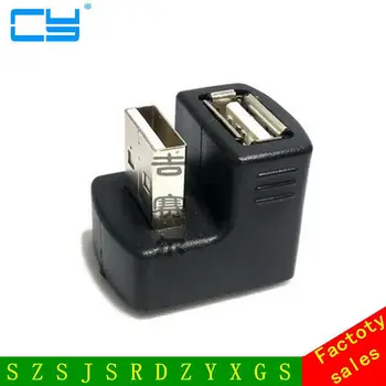 Новый удлинительный адаптер USB 2.0 под прямым углом 90-180 градусов черного цвета U-образного типа