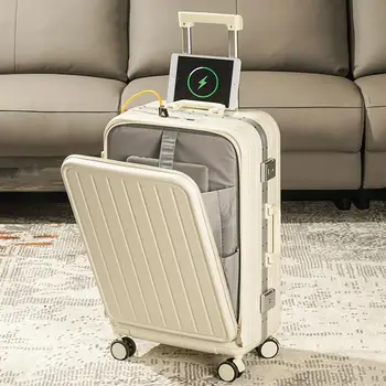Новый фронтальный багажный ящик, универсальный чемодан на колесиках с подстаканником, посадочная тележка