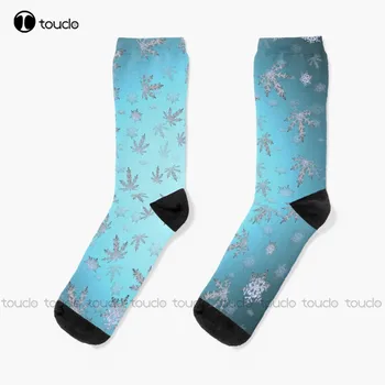 Носки для деда Мороза Let Weed Snow, забавные носки для мужчин, персонализированные мужские носки для взрослых, подростков и молодежи, цифровая печать 360 °