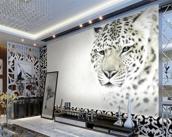 Обои на заказ Beibehang Гостиная Спальня Настенная роспись Современная мода Леопард Леопард ТВ Настенная декоративная роспись 3D обои
