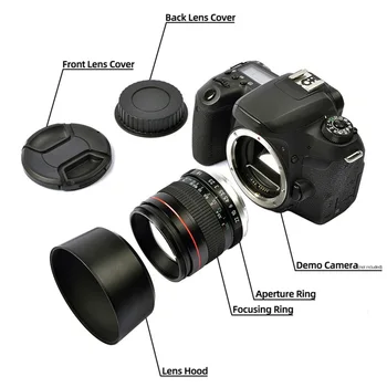 Объектив камеры 85 мм F1.8 для Canon F1.8 с большой диафрагмой, портретная макросъемка с фиксированным фокусом, объектив зеркальной камеры с ручной фокусировкой.