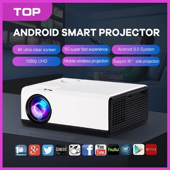 Оригинальный HD-проектор T01A Android 9.0 5G WiFi Портативный мини-проектор для смартфона с разрешением 1280х720P, светодиодный проектор для домашнего кинотеатра