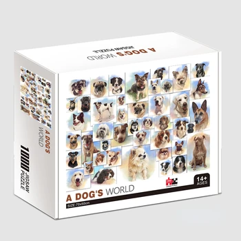 Пазл 70 * 50 см, 1000 деталей, бумага для взрослых, Всемирно известная серия картин для собак, Обучающие игрушки, подарки