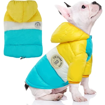 Пальто для собаки, Зимняя куртка для щенка, Теплая Стеганая Зимняя жилетка для домашних животных, Ветрозащитная Одежда для собак, Теплая Водонепроницаемая Толстовка для маленькой собаки, Французский бульдог