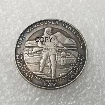 Памятная копия Форта Ванкувер 1925 года в полдоллара, Памятные монеты, КОПИИ медалей, предметы коллекционирования