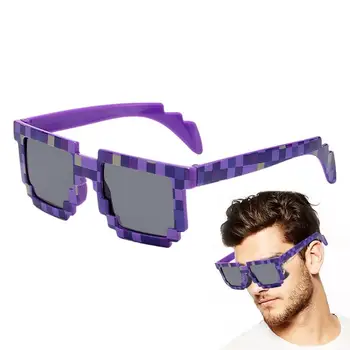 Пикселизированные Солнцезащитные очки 8-Битные Пиксельные Солнцезащитные очки Для Вечеринок Пикселизированные Очки Для Вечеринок Для Майнеров Реквизит Для фотографий Очки