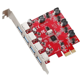 Плата расширения PCIE к USB3.0 с автономным питанием PCIE к 4-портовой USB-адаптерной плате 4xUSb3.0 с высокотемпературным сопротивлением печатной плате
