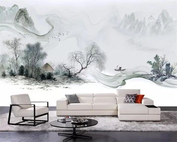 Пользовательские обои в китайском стиле чернильный пейзаж гостиная спальня фреска ТВ фон обои для стен 3 d papel de parede