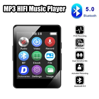 Портативный MP3-Плеер Bluetooth 5,0 Музыкальный Стереодинамик Мини-Воспроизведение Видео MP4 Со Светодиодным Экраном Запись FM-Радио Для Walkman