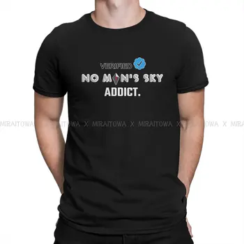Проверенный НАРКОМАН Классическая футболка в стиле хип-хоп No Man's Sky Steam Game Креативные топы Повседневная футболка Мужская футболка Уникальная подарочная одежда