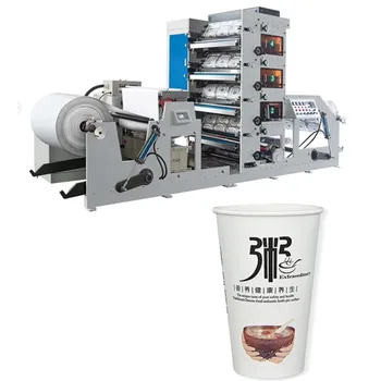 Продается автоматическая многоцветная флексографская печатная машина для бумажных стаканчиков, одноразовых бумажных стаканчиков, пластиковых пакетов, флексографской печатной машины