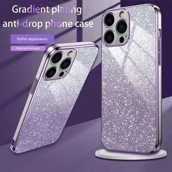 Прозрачный Чехол Для Телефона с Градиентным Блестящим Покрытием Huawei P Smart Z Plus 2021 P60 P50 P40 P30 Lite Y7A Y6P Y7 Y9 Prime 2019 Y9S Cover