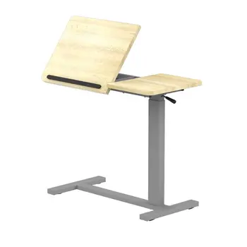 Простой одноногий стол с регулируемой высотой и колесиками, наклоняющийся стол, доступный в больницах прикроватный пневматический столик