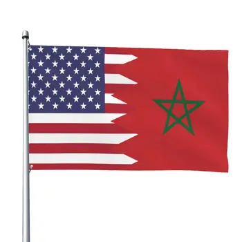 Прямая поставка 100% полиэстер Америка Марокко Флаг дружбы