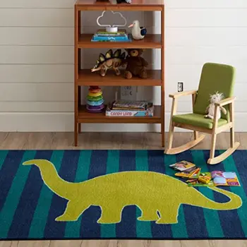Пушистый ковер с динозавром для гостиной, мягкий детский коврик, полосатый коврик для спальни, плюшевый зеленый коврик для детской, игровой коврик для детей