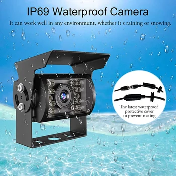 Резервная Камера 1080P HD, IP69 Водонепроницаемая Широкоугольная Камера Заднего Вида Заднего Вида Заднего Вида для Мониторинга Грузовика С Прицепом-Пикапом