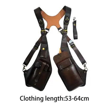 Ретро кожаный ремешок, ковбойская сумка для мобильного телефона в стиле вестерн, жилет, сумка подмышками для мужчин и женщин, уличная квадратная сумка