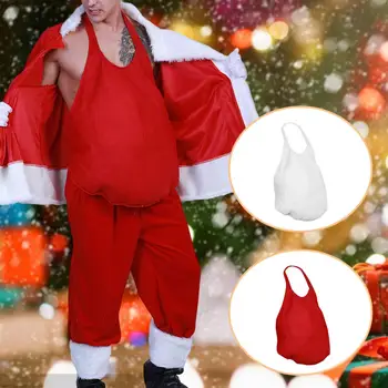 Рождественский Санта-Клаус, искусственный живот, красный, белый, надувной Живот, невидимый, ложный животик для беременных, реквизит для косплея, имитация мягкого живота
