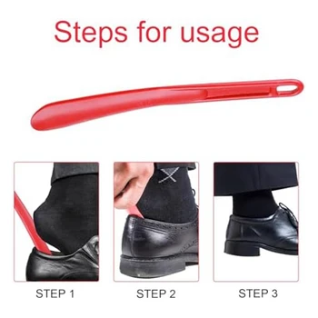 Рожок для обуви - 25 см - Короткая ручка - Очень устойчивая - С отверстием для подвешивания - Эргономичная форма - Подходит для мужчин, женщин, пожилых людей