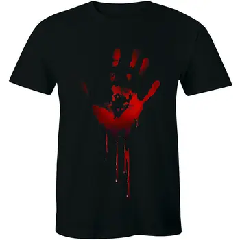 Рубашка Blood Hand Assaults Shirt - Мужская футболка Zombie Bloody Punk на Хэллоуин