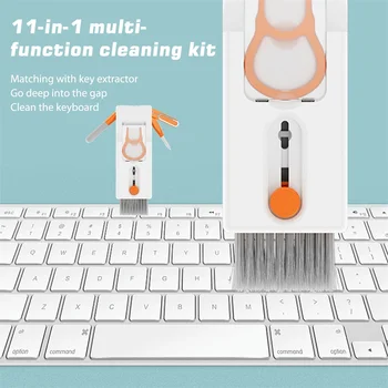 Ручка для чистки гарнитуры, совместимой с Bluetooth, 11 в 1 Многофункциональная ручка для чистки цифровых расходных материалов Компьютерная клавиатура очистка от пыли