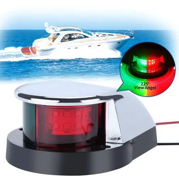 Светодиодный навигационный фонарь для лодки, красный и зеленый Светодиодный морской навигационный фонарь, носовой светильник для понтонов и небольших лодок