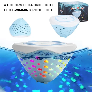 Светодиодный светильник для бассейна 4 цвета Плавающий Светильник Подводный Водонепроницаемый светодиодный Светильник на солнечной энергии, Изменяющий Цвет воды.