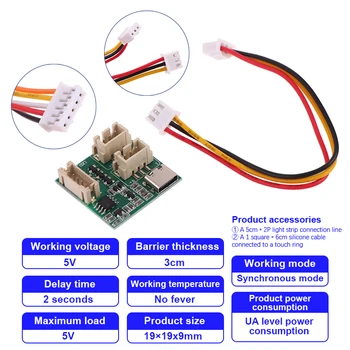 Сенсорный Сенсорный Модуль Со светодиодной лентой И Кабелями Для Изготовления светодиодной Сенсорной Столешницы Smart Epoxy River