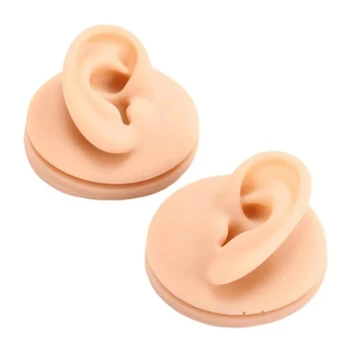 Силиконовая модель уха для пирсинга ювелирных изделий 1: 1, профессиональная серьга, инструменты для демонстрации ушных стержней, повторно используемые инструменты для украшения тела