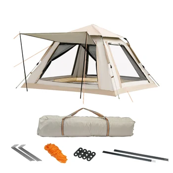 Складная палатка для 3-4 человек Автоматическое быстрое открытие Сверхлегкий Непромокаемый семейный Вигвам Открытый кемпинг Пляжный тент Палатка Москитная сетка